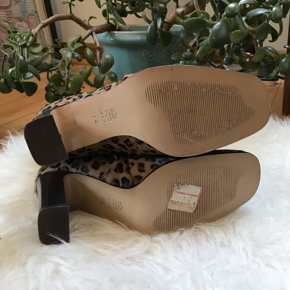Charles David Leopard Calf Hair Heeled Booties - Picture 7 of 8